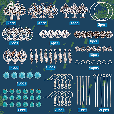 DIY Tree of Life Long Dangle Earring Making Kits DIY-SC0019-67-1