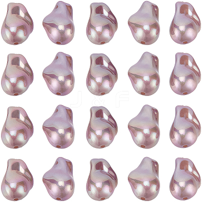 20Pcs Baking Paint ABS Plastic Beads KY-SC0002-11-1
