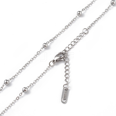 Non-Tarnish 304 Stainless Steel Satellite Chain Necklace for Men Women NJEW-K245-011C-1