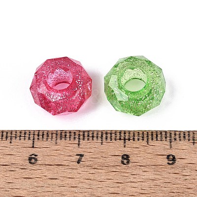 Transparent Acrylic European Beads OACR-Q200-16-1
