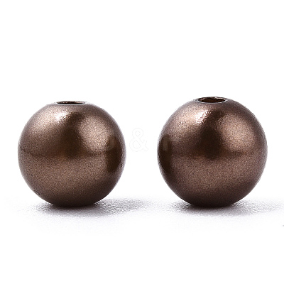 Spray Painted ABS Plastic Imitation Pearl Beads OACR-T015-05C-04-1