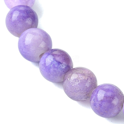 6.5mm Dyed Natural White Jade Round Beaded Stretch Bracelets for Women BJEW-JB10734-1