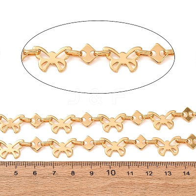 304 Stainless Steel Butterfly & Rhombus Link Chains SA-CBAE0F2-10G-1
