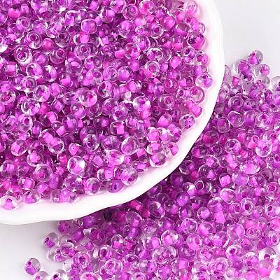 6/0 Inside Colours Transparent Glass Seed Beads SEED-T007-07J-1