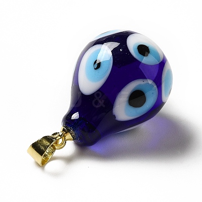 Handmade Evil Eye Lampwork Pendants LAMP-F026-04F-1