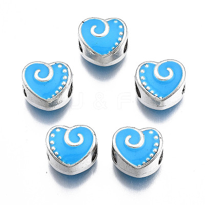 Alloy Enamel European Beads MPDL-T005-002B-RS-1