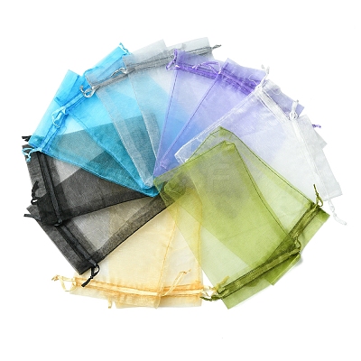 50Pcs Organza Bags Jewellery Storage Pouches Wedding Favour Party Mesh Drawstring Gift OP-FS0001-05A-1