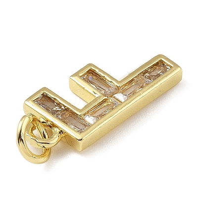 Brass Micro Pave Cubic Zirconia Pendants KK-V014-01G-06-1