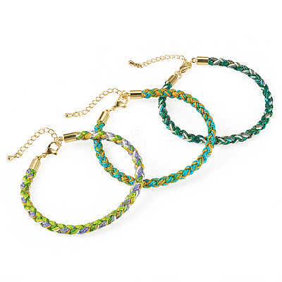 3Pcs 3 Colors 4MM Braided Nylon Cord Bracelets FIND-TA0009-49-1