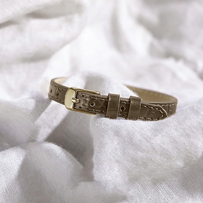 1Pc Leather Textured Bracelet Straps Slide Wristbands for Slide Charms AJEW-CL0001-01A-1