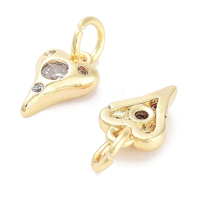 Brass Micro Pave Cubic Zirconia Charms KK-C051-06G-01-1
