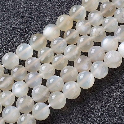 Natural White Moonstone Beads Strands G-I268-A-8mm-1