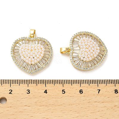 Brass Micro Pave Cubic Zirconia Pendants KK-K355-16G-1