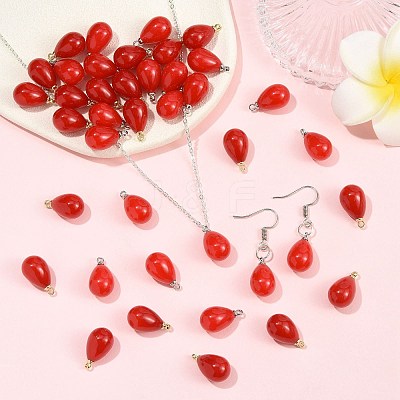 40Pcs 2 Colors ABS Plastic Pearl Pendants FIND-FS0005-19-1
