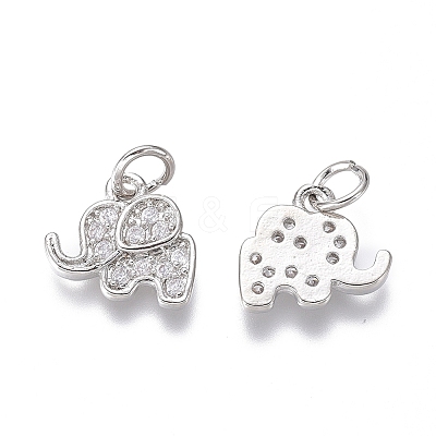 Brass Micro Pave Cubic Zirconia Pendants KK-G374-26P-1