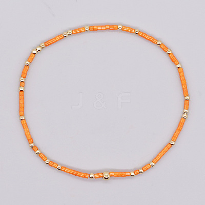 Bohemian Style Rainbow Glass & Brass Beaded Handmade Fashion Women's Bracelet QD2599-4-1
