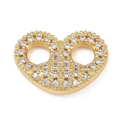 Brass Micro Pave Clear Cubic Zirconia Links Connector Charms KK-K413-06G-1