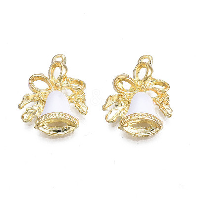 Rack Plating Alloy Enamel Pendants X-ENAM-N055-128-1