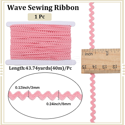40M Polyester Wavy Fringe Trim Ribbon OCOR-GF0004-39C-1