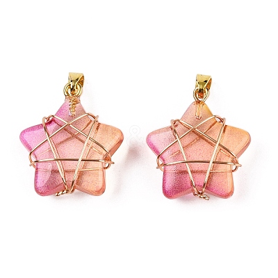 Lampwork Pendants GLAA-T023-06H-1