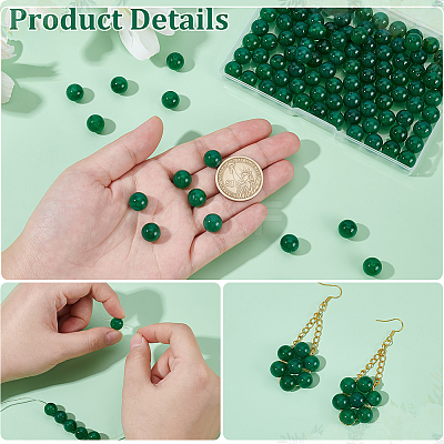 114Pcs Natural Green Onyx Agate(Dyed & Heated) Beads G-PH0002-83-1