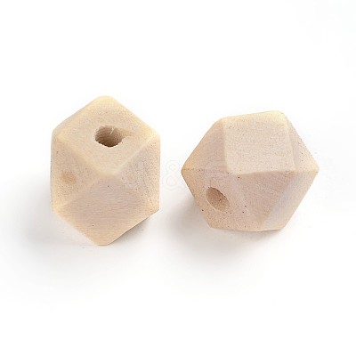 Unfinished Wood Faceted Cube Beads X-WOOD-S650-82-LF-1