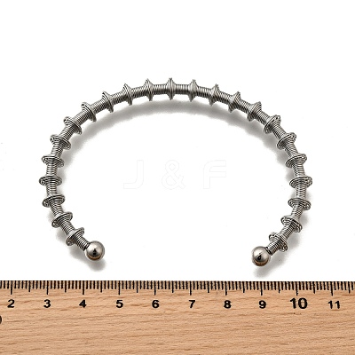 304 Stainless Steel Open Cuff Bangles for Woman BJEW-M113-02P-1