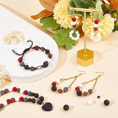 Synthetic Lava Rock Beads Strands G-S277-6mm-01-1