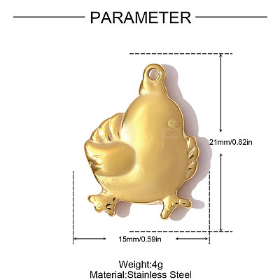 304 Stainless Steel Pendants STAS-OY008-42G-1