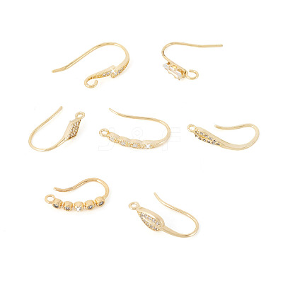 7 Pairs 7 Style Brass Micro Pave Cubic Zirconia Earring Hooks KK-TA0001-20-1