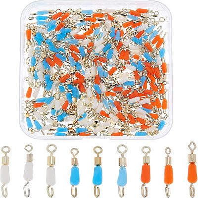 225Pcs 9 Style Brass Fishing Rolling Bearing Connector FIND-FH0003-27-1