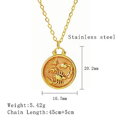 304 Stainless Steel Enamel Constellation Pendant Necklaces DJ0261-5-1-1