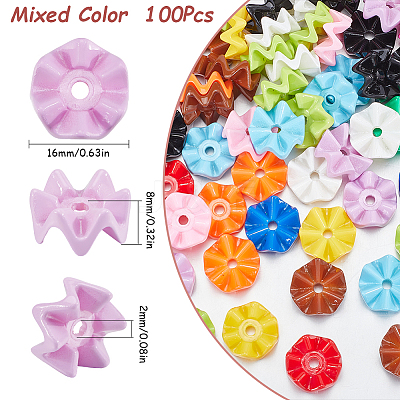 100Pcs Opaque Acrylic Beads MACR-SC0001-63-1