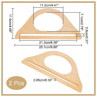 D-shape Wooden Bag Handles FIND-WH0135-77A-1