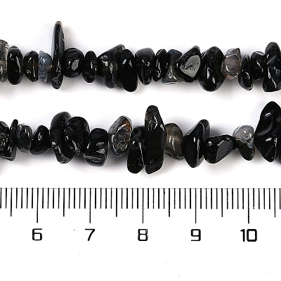 Dyed & Heated Natural Black Agate Beads Strands G-G905-21-1