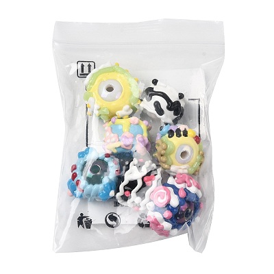 7Pcs 7 Styles Opaque Acrylic Beads ACRC-FS0001-04-1