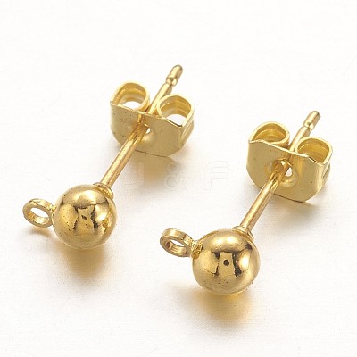Brass Post Earring Findings X-EC593-G-NF-1