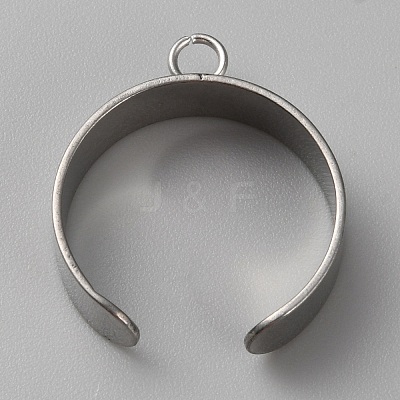 304 Stainless Steel Plain Band Open Cuff Ring Findings STAS-WH0048-02A-P-1