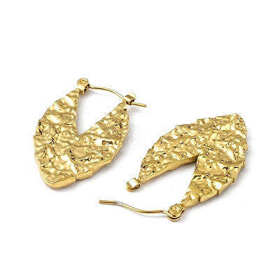 Ion Plating(IP) 304 Stainless Steel Teardrop Hoop Earrings for Women EJEW-I284-15G-1