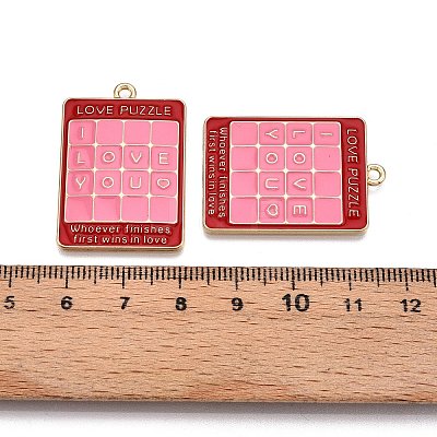 Rack Plating Alloy Enamel Pendants LS-ENAM-N056-430B-1