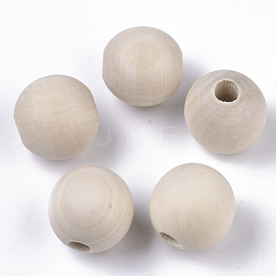 Unfinished Natural Wood Beads X-WOOD-Q041-04B-1