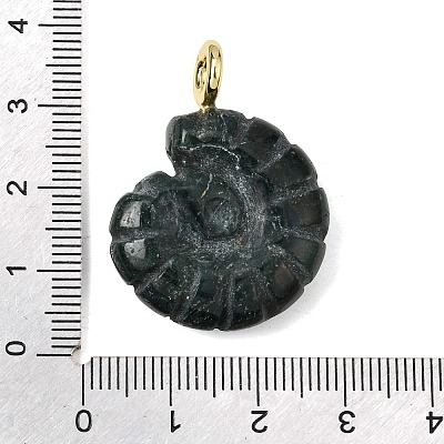 Natural Moss Agate Carved Pendants G-C282-01H-1