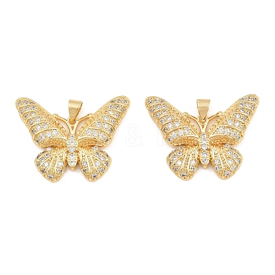 Brass Micro Pave Cubic Zirconia Pendants CU-CBA908F-05G-04-1