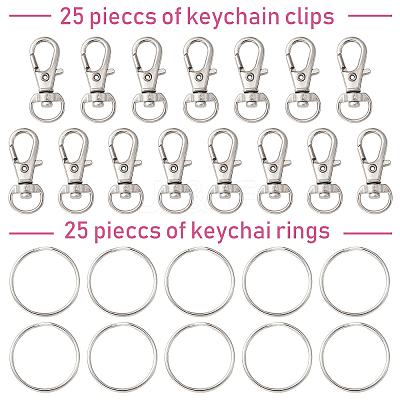25Pcs Alloy Swivel Lobster Claw Clasps PALLOY-CJ0003-02-1