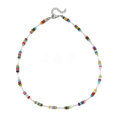 Natural & Synthetic Mixed Stone Bead Necklaces NJEW-JN06624-1
