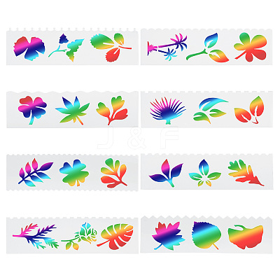 8Pcs 8 Styles PET Plastic Drawing Painting Stencils Templates AJEW-WH0165-26E-1
