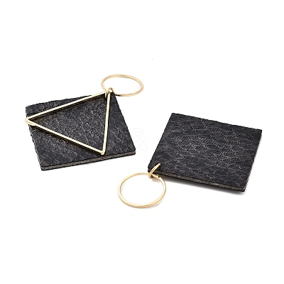 Brass with PU Leather Pendants FIND-Z048-08D-KCG-1