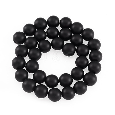 2 Strands 2 Styles Natural Black Onyx(Dyed & Heated) Beads Strands G-TA0003-52-10mm-1