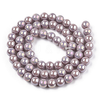Electroplate Opaque Glass Beads Strands GLAA-T032-P6mm-AB07-1