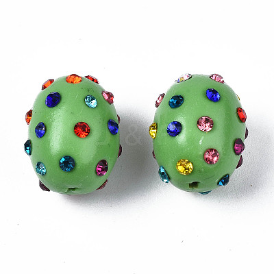 Polymer Clay Rhinestone Beads RB-T017-32B-1